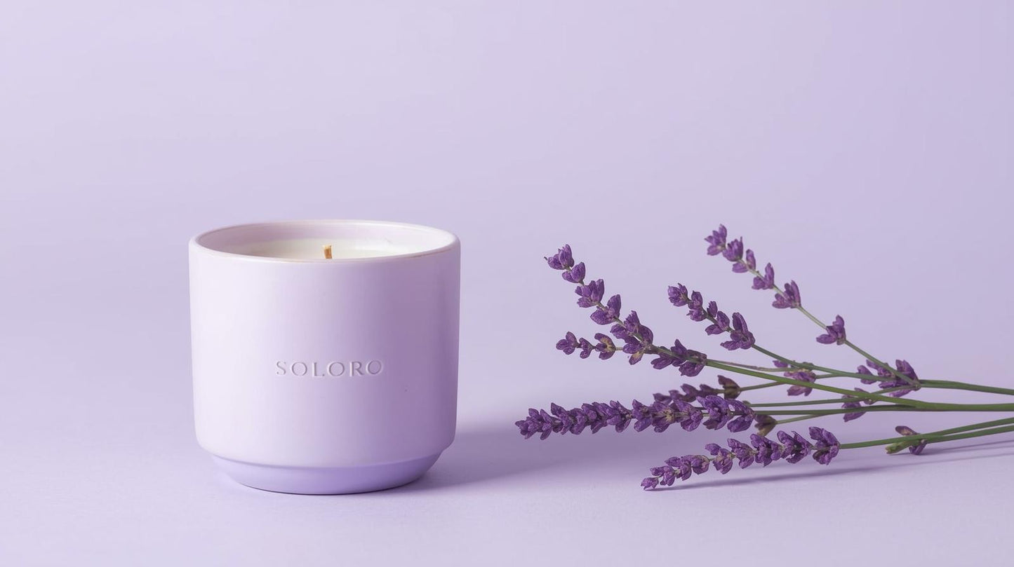 Lavender Dusk – Sojawaskaars in Matte Keramiek